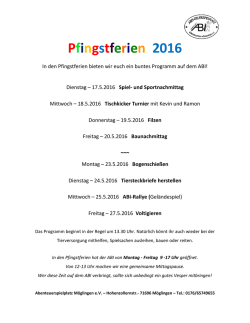 Pfingstferien 2016 - ABI