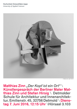 Matthias Zinn „Der Kopf ist ein Ort“ - HS-OWL