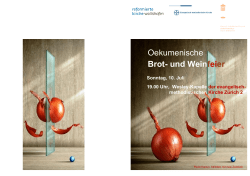 Oekumenische Brot- und Weinfeier - reformierten Kirche Wollishofen