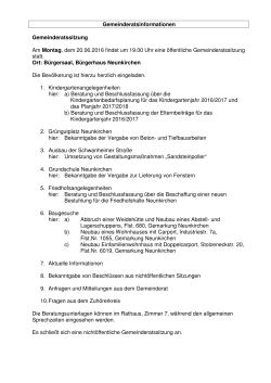 Tagesordnung 20.06.2016 - Gemeinde Neunkirchen