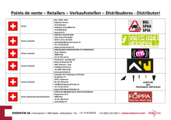 Distributeurs - Dealers - Verkaufsstellen- Distribudores