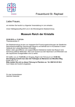 Frauenbund St. Raphael Museum Reich der Kristalle