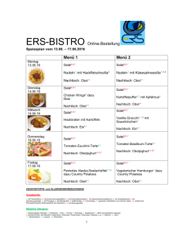 Speiseplan vom 13.6.2016 bis 17 - Ernst-Reuter