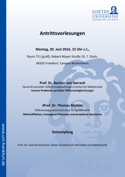 Antrittsvorlesungen Prof. von Harrach/JProf. Mettler