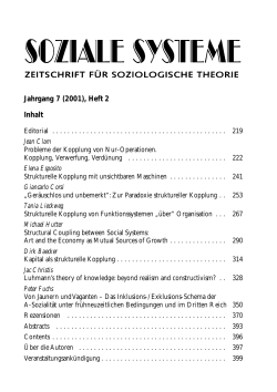 Jahrgang 7 (2001), Heft 2 Inhalt