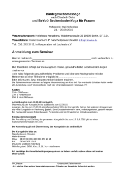 Anmeldung zum Seminar