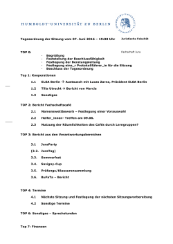 Tagesordnung der Sitzung vom 07. Juni 2016
