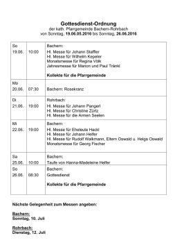 Gottesdienst-Ordnung - Pfarreiengemeinschaft Ottmaring