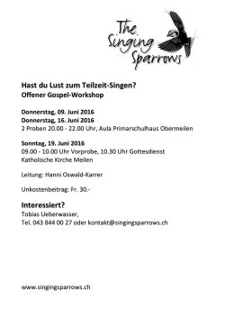 Hast du Lust zum Teilzeit-Singen? Interessiert?