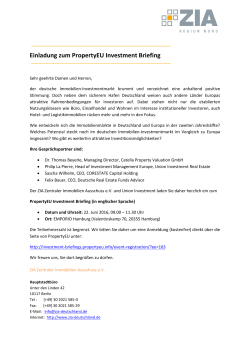Einladung zum PropertyEU Investment Briefing