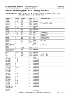 Internet Vertretungsplan 13.6. / Montag Woche-A