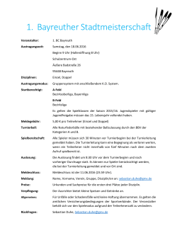 Ausschreibung Stadtmeisterschaft - 1. Badmintonclub Bayreuth e. V