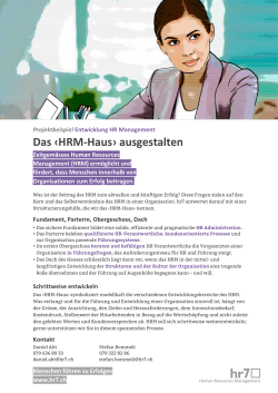 Das ‹HRM-Haus› ausgestalten - hr7 Human Resources Management