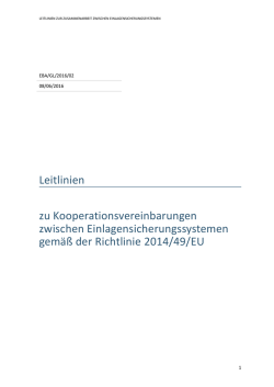 Leitlinien zu Kooperationsvereinbarungen zwischen