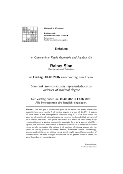 Rainer Sinn - FB Mathematik und Statistik