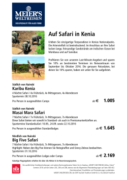 Auf Safari in Kenia - Meier`s Weltreisen