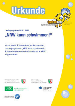 Urkunde NRW kann schwimmen - Schulsport-NRW
