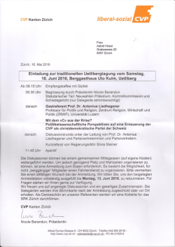 Einladung - CVP Stadt Z&uuml;rich