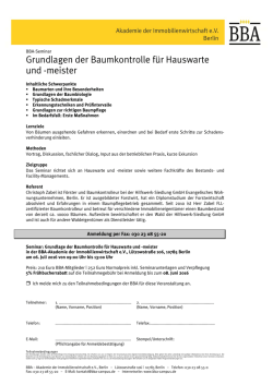 Grundlagen der Baumkontrolle f&uuml;r Hauswarte und -meister