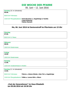 die woche der pfarre - Pfarre Rechnitz