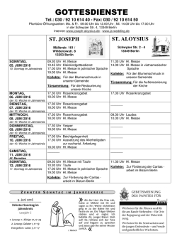 gottesdienste - St. Aloysius