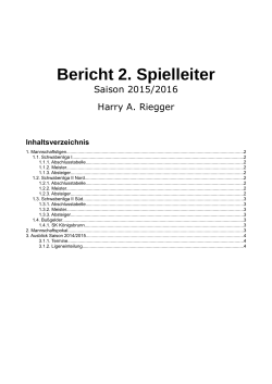 Bericht 2. Spielleiter - Schachverband Schwaben