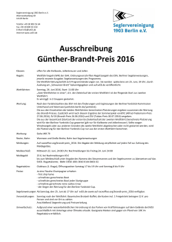 Ausschreibung Günther-Brandt-Preis 2016