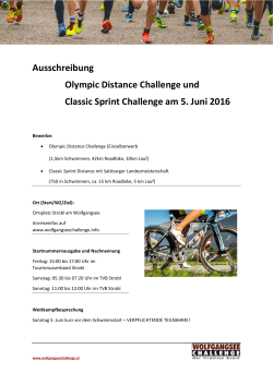 Ausschreibung Olympic Distance Challenge und Classic Sprint