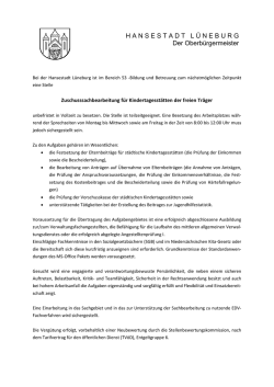 Hansestadt L&uuml;neburg sucht Sachbearbeiterin/Sachbearbeiter im