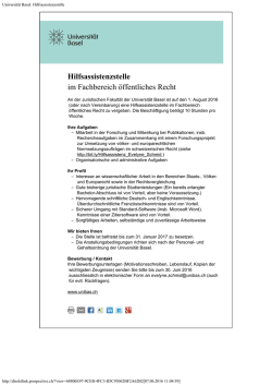 Hilfsassistenz im Fachbereich &Ouml;ffentliches Recht