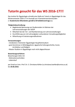 TutorIn gesucht für das WS 2016