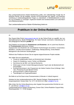 Praktikant/in Online-Redaktion - Landesmedienzentrum Baden