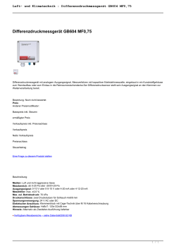 Luft- und Klimatechnik : Differenzdruckmessgerät GB604 MF0,75