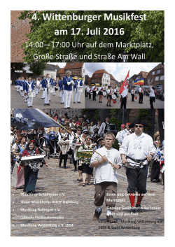 4. Wittenburger Musikfest am 17. Juli 2016