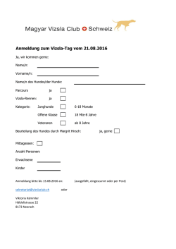 Anmeldung zum Vizsla