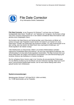 File Date Corrector - Software by INFONAUTICS GmbH