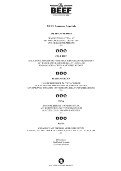 Summer Specials - The BEEF Steakhouse