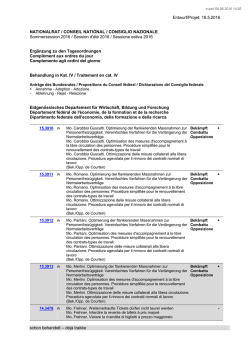 Interventions parlementaires relevant du DEFR