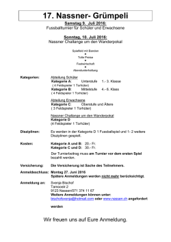 Gr&uuml;mpeli Informationen f&uuml;r Anmeldungen 2016