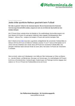 Jedes dritte sportliche Malheur geschieht beim Fu&szlig;ball