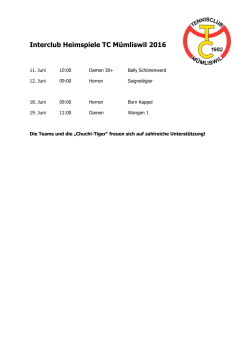 Interclub Heimspiele TC M&uuml;mliswil 2016