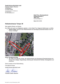 Hofackerstrasse Tempo 30 - GSB
