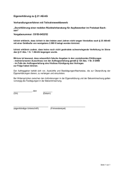 Eigenerkl&auml;rung zu &sect; 21 AEntG