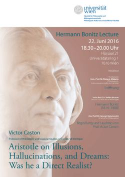 Hermann Bonitz Lecture - Institut f&uuml;r Philosophie