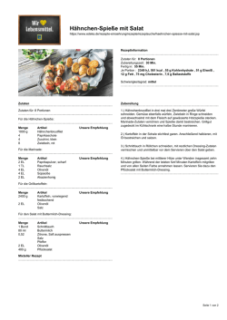 H&auml;hnchen-Spie&szlig;e mit Salat