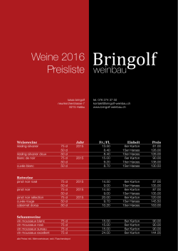 Preis- und Bestellliste Weine 2016