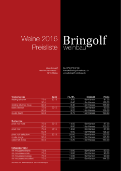 Preis- und Bestellliste Weine 2016