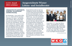 bz-Wiener Bezirkszeitung LEO-Award Auszeichnung 2016
