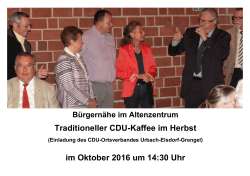 Traditioneller CDU-Kaffee im Herbst im Oktober 2016 um 14:30 Uhr