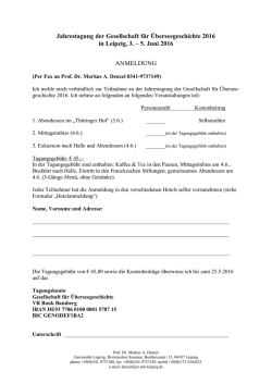 Jahrestagung der Gesellschaft f&uuml;r &Uuml;berseegeschichte 2016 in
